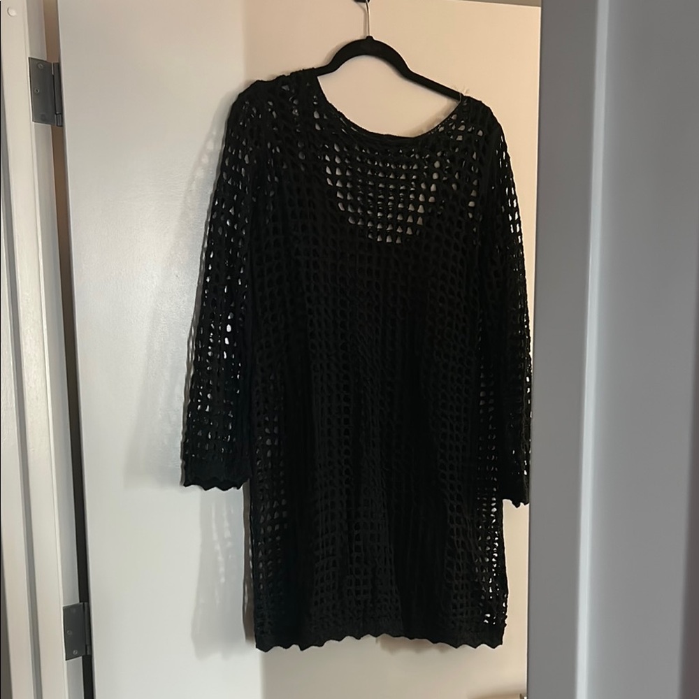 Black Mesh Knit Sweater Dress NEVER WORN